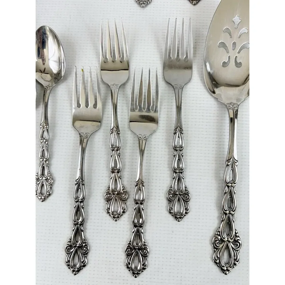 Oneida Chandelier Community Stainless Flatware Serving Spoons Fork Knife 38 Pcs